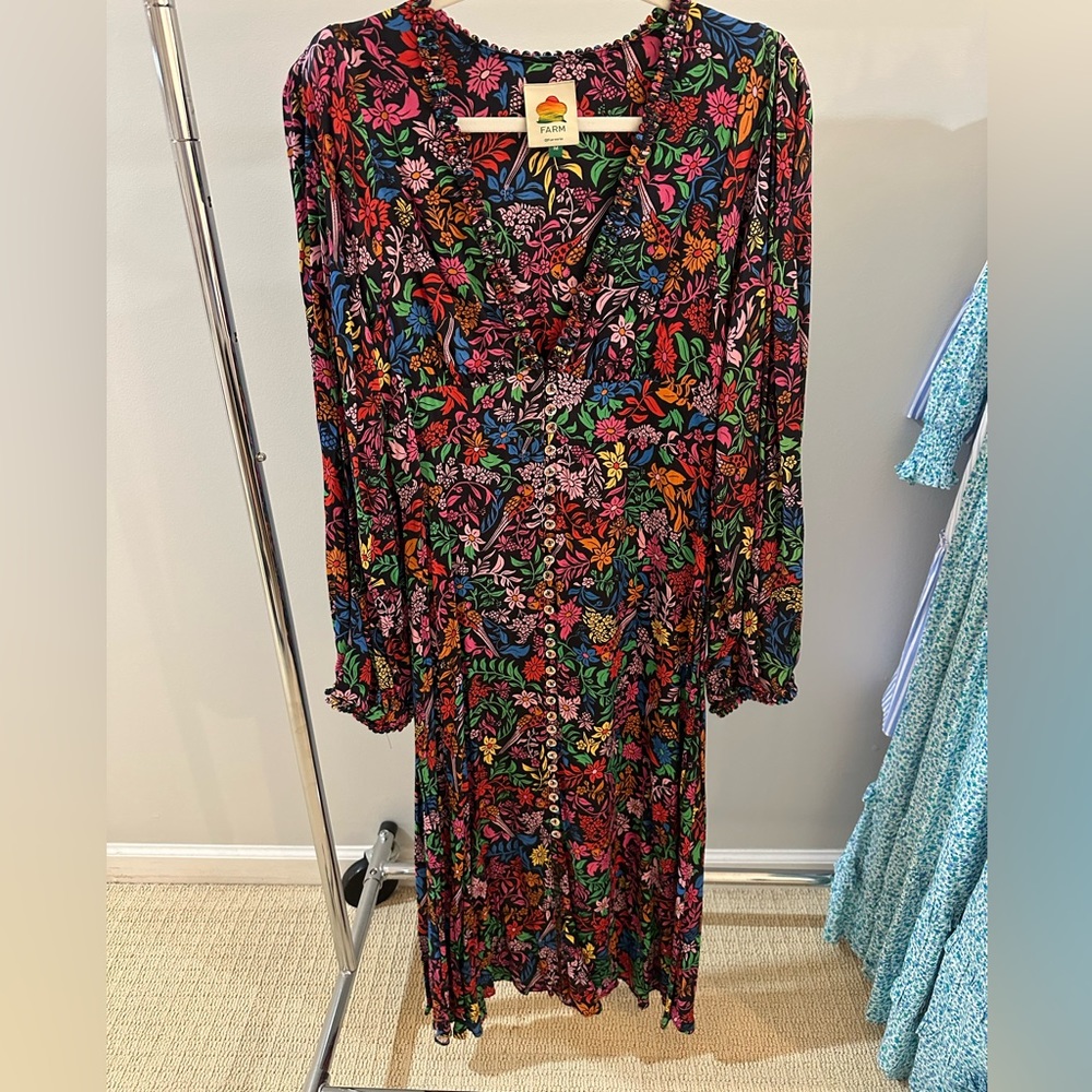 Farm Rio Floral Printed Midi Dress - Picture 2 of 7